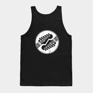 Electric Guitar Headstock Circle Dark Theme Tank Top